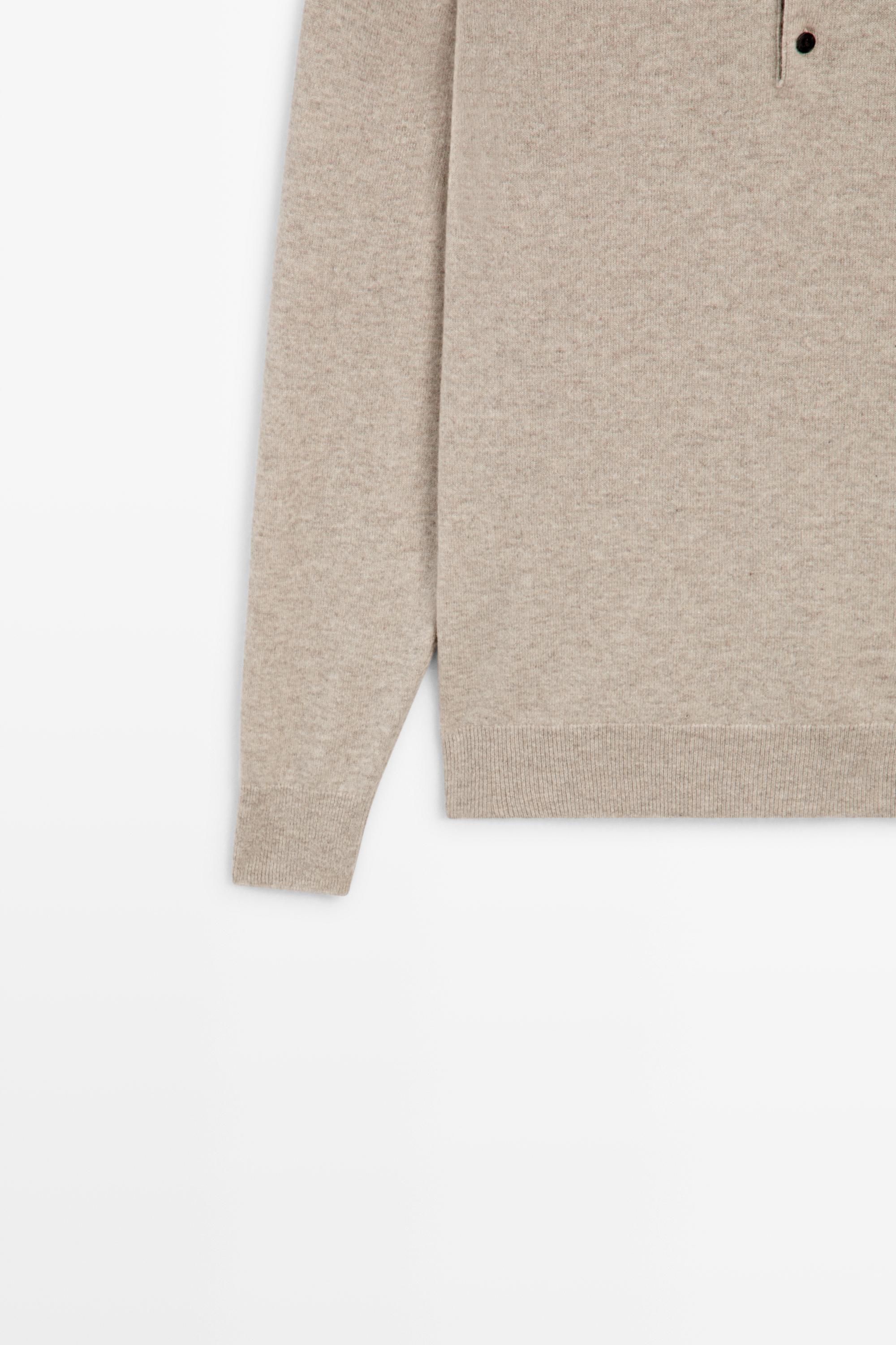 Pull polo en maille 100 % cachemire
